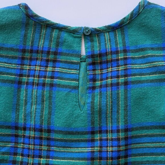 Cat & Jack Green & Blue Plaid Smocked Short Sleeve Dress Girls Size 5T NWOT - Picture 5 of 8